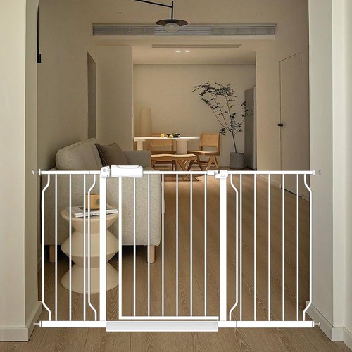 White extra wide baby gate - white,